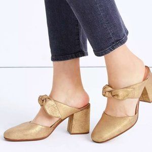 Madewell The Zoe Bow Mule in Metallic Leather 6